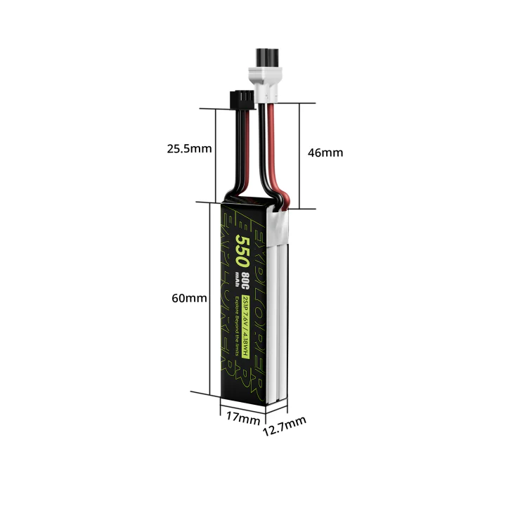 Flywoo Explorer 2S 550mAh HV 80C LiPo Battery – XT30 Plug (2pcs) - Image 2