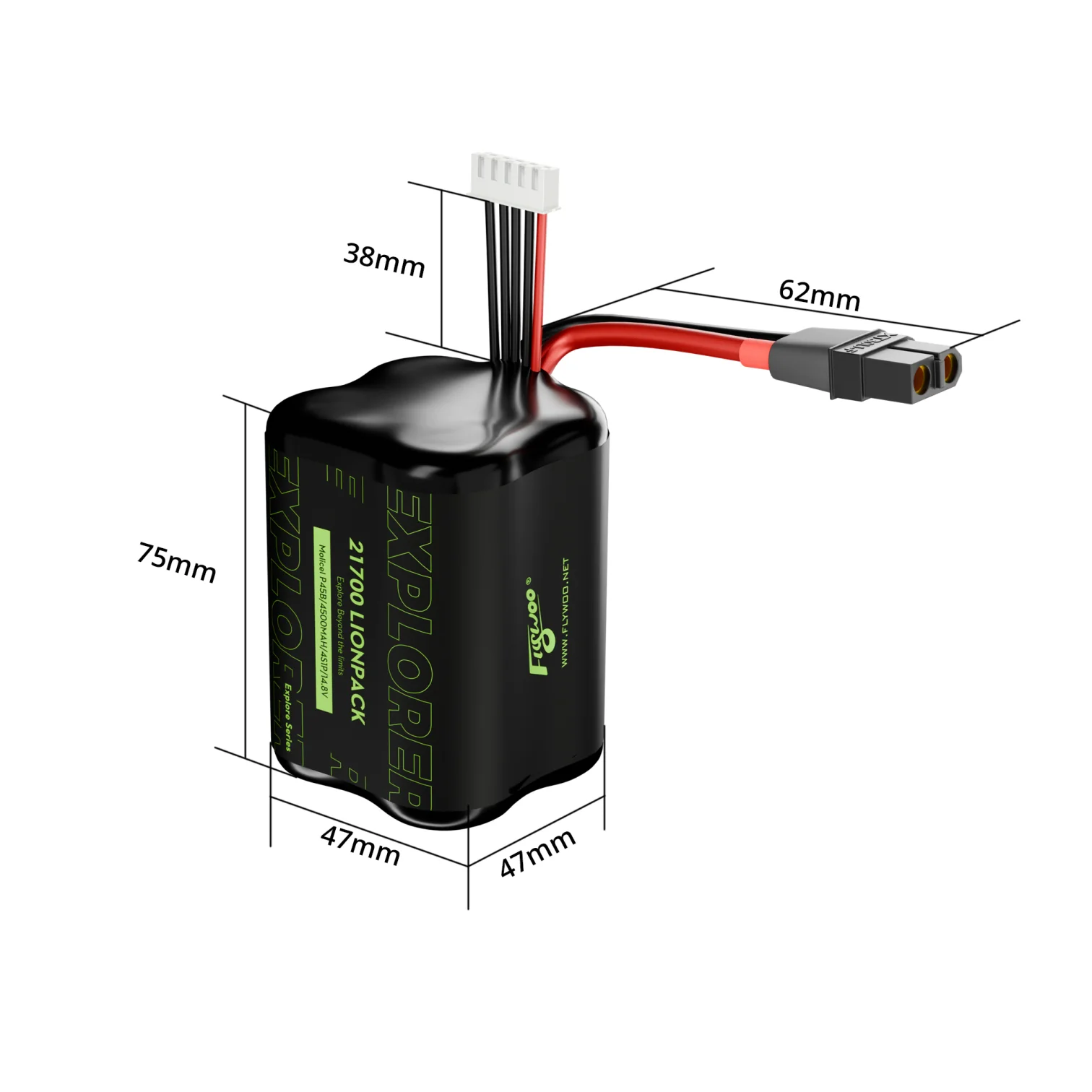 Flywoo Explorer Molicel P45B 21700 4S1P 4500mAh Li-ion Battery XT60 - Image 4