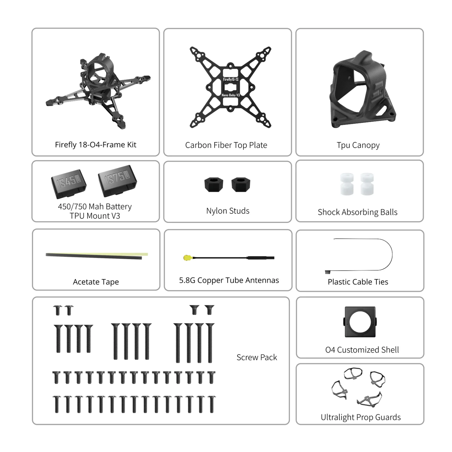 Firefly16 / 18 1S Nano Baby V3 Frame Kit Choose Option - Image 13