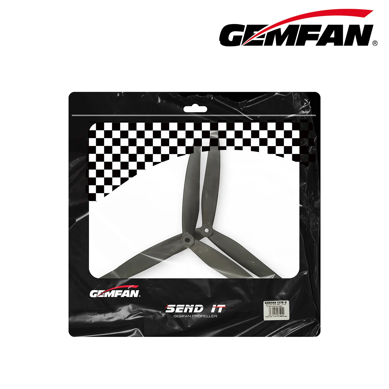 Gemfan 1270-3 3-Blade Cinelifter Propellers (Set of 2) – Black - Image 3