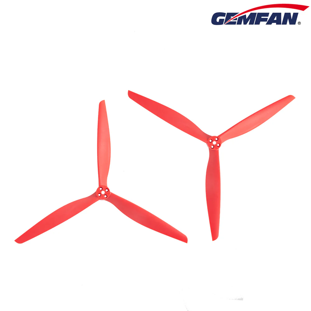 Gemfan 1310-3 3-Blade X-Class Propellers (Set of 2) – Red - Image 3