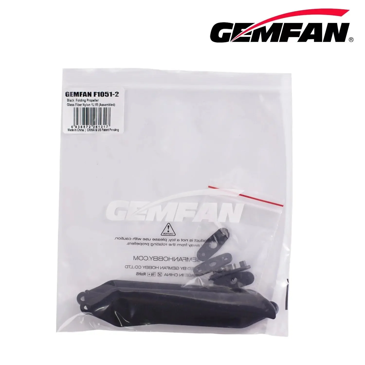 Gemfan F1051 Folding 2-Blade Glass Fiber Nylon Propeller – Black (Unassembled, 1 Pair) - Image 6
