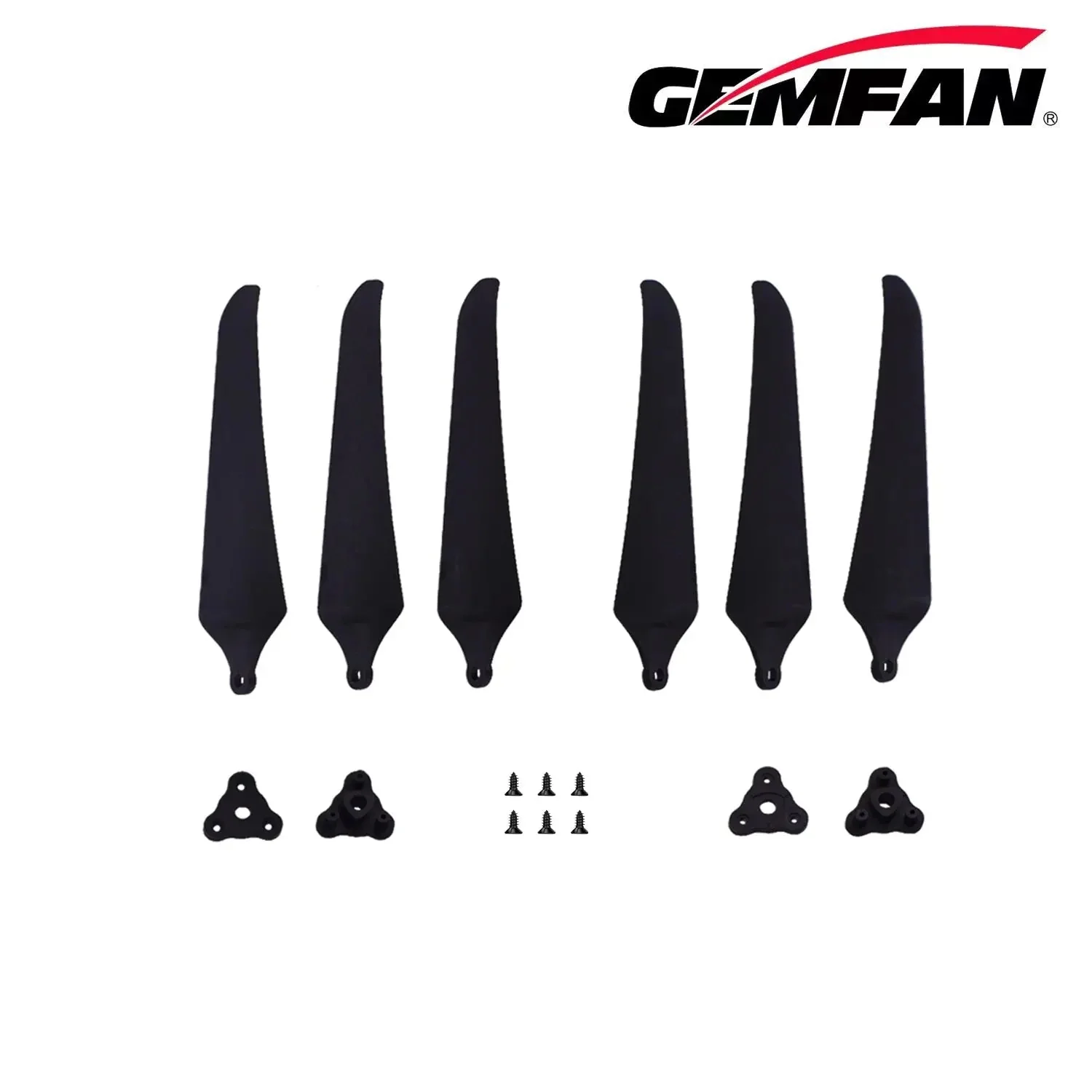 Gemfan F1051 Folding 3-Blade Glass Fiber Nylon Propeller – Black (Unassembled, 1 Pair) - Image 2