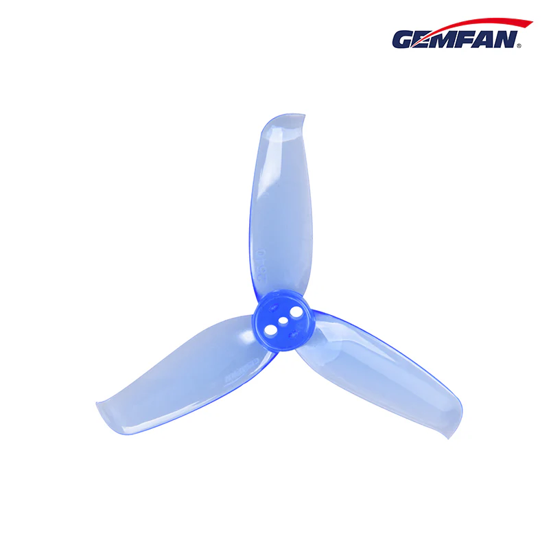 Gemfan Flash 2540 3-Blade Props – Clear Blue (1.5mm Shaft, 4 Pairs) - Image 3